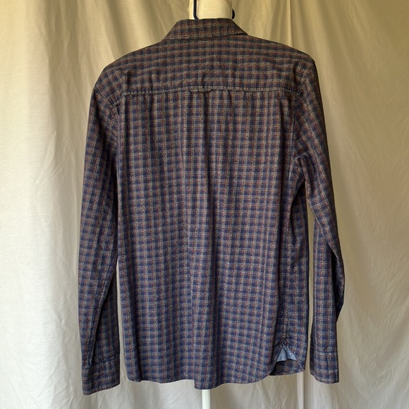 Thread & Cloth Mens S Long Sleeve Button down Shirt Navy Red Grey - Picture 5 of 16